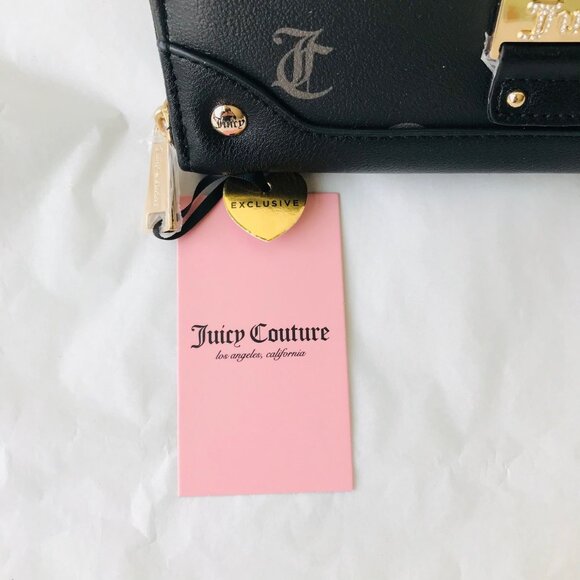 JUICY COUTURE  Y2Cute Large Zip Around Exterior  pocket  Liquorice - Picture 7 of 7